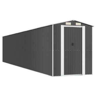Berkfield Home Garden Shed Anthracite 192x1021x223 cm Galvanised Steel in Black | Size: 192 x 1021 x 223 cm