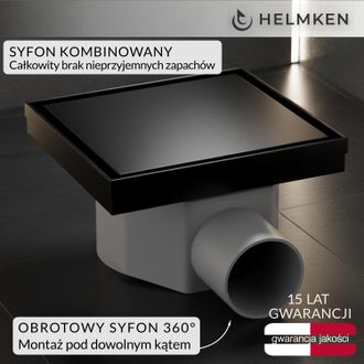 OEM Scarico A Punto Helmken 37400002, 150 X 150 Mm, Nero Opaco