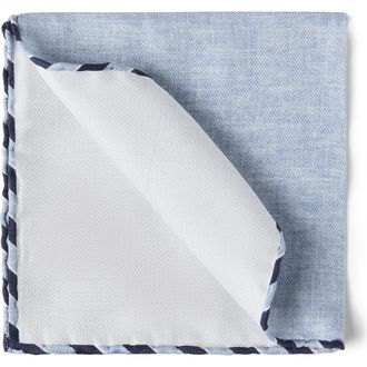 Brunello Cucinelli Silk pocket square in Azure at Nordstrom