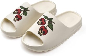 Generic Cherries Skull Slides for Women Men Soft Thick Bottom Coconut Slippers Sandals for Bathroom Beach