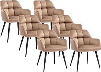 Pascal Morabito Set de 6 sillas terciopelo beige