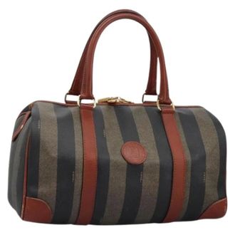 Fendi Pre-owned Vintage pequin convertible boston bag - unisex - Fendi Vintage - Vintage Weekend Bags - Brown - ONE SIZE - Pre-owned