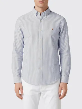 Polo Ralph Lauren Slim Fit Striped Cotton Shirt with Embroidered Logo
