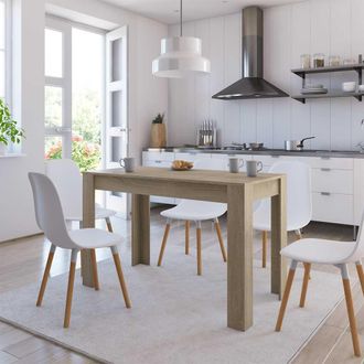 vidaXL Vidaxl - Mesa De Comedor De Aglomerado Color Roble Sonoma 120x60x76 Cm