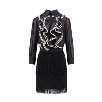 Elisabetta Franchi Vestido de Georgette - Dresses - Mujer - Negro - M