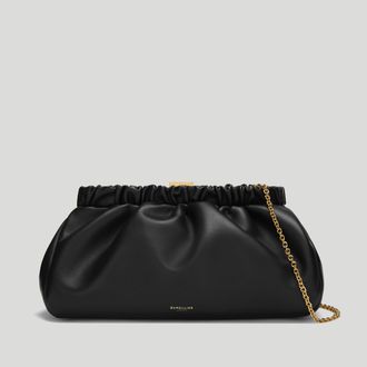 DeMellier The Miami Clutch in Black Smooth Leather Clutch