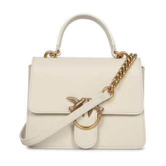 Pinko Love Birds Wit Leren Tas - Dames - Handtassen - Wit - ONE Size - Leer - Tassen