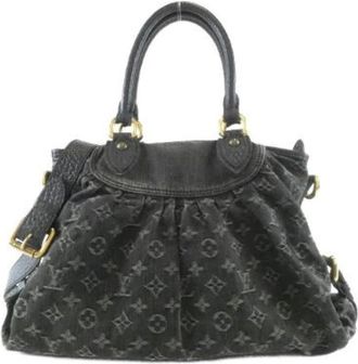 Louis Vuitton Pre-owned Monogram Denim Neo Cabby Schoudertas - Dames - Vintage Handtas - Zwart - ONE Size - Denim - Vintage