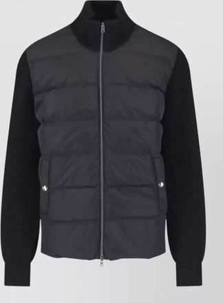 Herno virgin wool quilted ribbed high neck padded jacket