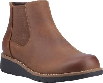 Hush Puppies Leonie Leather Womens Brown Flat Chelsea Boots - Size UK 4