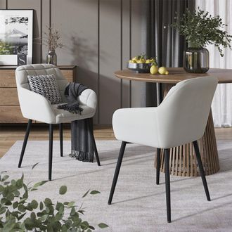Vicco Silla De Comedor Relio, Beige, 53.5 X 55.5 Cm Lote De 2, Vicco