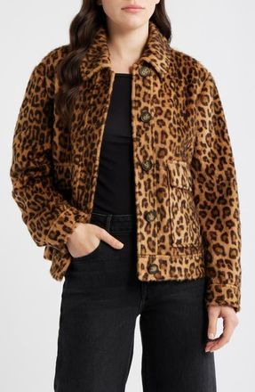 Bernardo Leopard Print Jacket at Nordstrom, Size Xx-Large