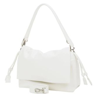 Estro & Luminara Tassen, Dames, Wit, ONE Size, Leer, Echt Lederen Crossbody Tas
