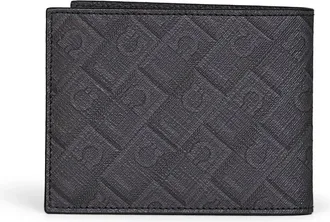 Ferragamo Mens Wallet Monogram Grey Polyurethane & Cardholders