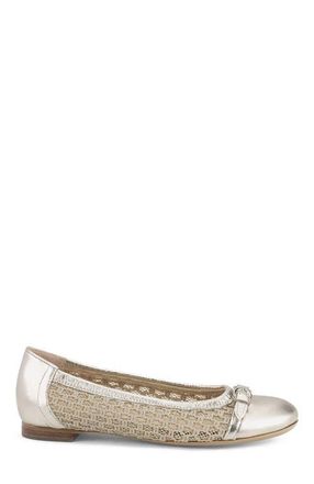 AGL Monia Ballet Flat in Platinum Fabric at Nordstrom, Size 40.5