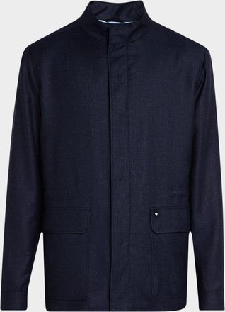 Stefano Ricci Mens Covered-Zip Pocket Car Coat