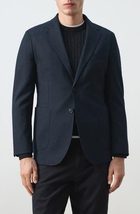 Mango Slim Fit Sport Coat in Navy at Nordstrom, Size 44