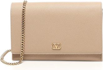 Valentino Garavani Vlogo Leather Wallet With Chain