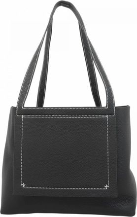 Herm&egrave;s Black Taurillon Clemence Leather Tote Bag (Pre-Owned)