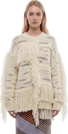 Stella McCartney Off White Textured Round Neck Sweatshirt