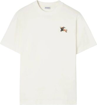 Burberry Seth T-shirt - Heren - T-shirts - Wit - 2XL - Katoen - Tops