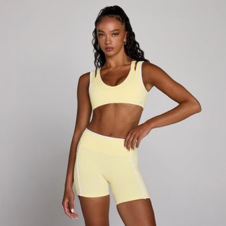 MyProtein Sujetador deportivo de doble capa con contraste Velocity para mujer de MP - Crema mantequilla - XS
