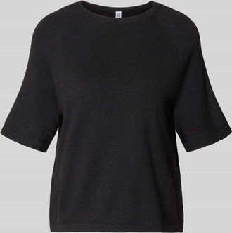 Pieces Regular Fit Strick-Shirt mit kurzem Raglan&auml;rmel Modell BREE in BLACK, Gr&ouml;&szlig;e XL