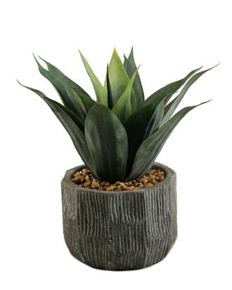 D&W Silks Agave Plant In Ceramic Planter