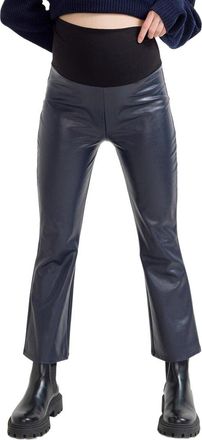 Hatch The Vegan Stretch Leather Crop Flare Pant