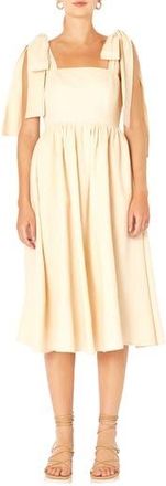 endless rose Bow Tie Strap Sundress in Nude at Nordstrom Rack, Size X-Small