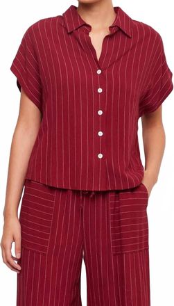 Fifteen Twenty Womens Collette Button Up Top In Burgundy 2F59800