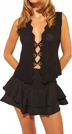 John & Jenn Jackson Knit Vest In Caviar
