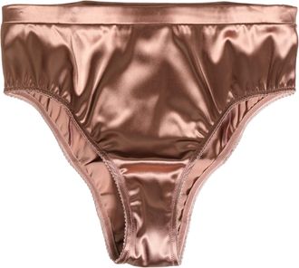 Dolce & Gabbana Brown Silk Satin Lingerie Panty Brief Womens Underwear
