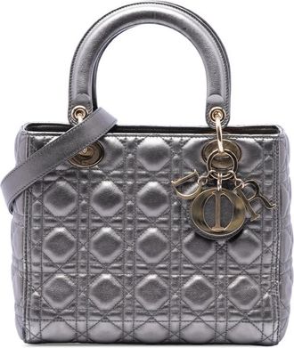 Dior Pre-owned Dior Medium Metallic Lambskin Cannage Lady Dior Ladies 87E2JSX3CHB6FKJ3