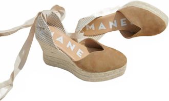Maneb&igrave; Womens Heart Shaped Espadrilles In Vintage Taupe