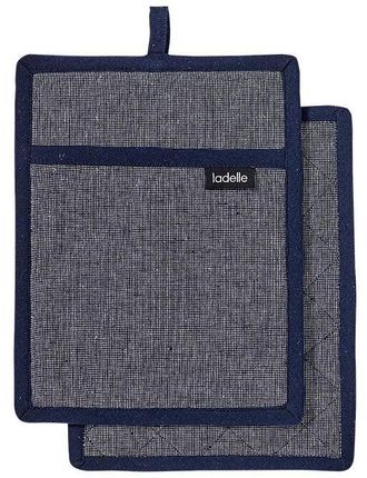Ladelle 2er-Set recycelte Topflappen Eco Navy 19 x 24 cm