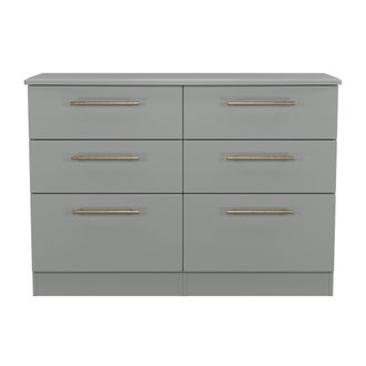 Welcome Furniture Ealing Ready Assembled 6 Drawer Wide Chest in Dusk Grey - Welcome Furniture | TJ Hughes