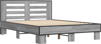 vidaXL Bed Frame without Mattress Grey Sonoma 140x200 cm Vidaxl