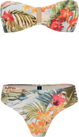 Lygia & Nanny Bikini Ester a fascia a fiori - Verde