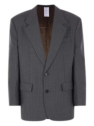 Magliano pinstriped button-up blazer - men - Virgin Wool/Polyamide/Polyester - S - Grey