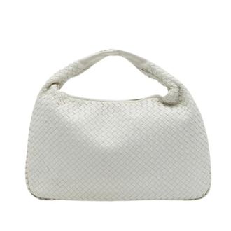 Bottega Veneta Pre-owned Intrecciato Hobo - Dames - Pre-owned - Wit - Maat: ONE Size Leer