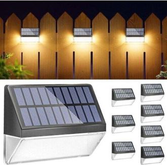 OEM Juego De 6 Luces Solares Para Vallas Exteriores, Luces Solares De Color Blanco C&aacute;lido, Luces Solares Azules Y Amarillas