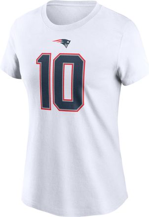Nike Drake Maye New England Patriots Nike Womens NFL T-Shirt in White | NKAF10A8KF-4Y1