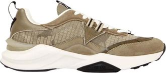 Guess Schoenen, Heren, Beige, 43 EU, Leer, Valencia Leren Mix Hardloopschoen