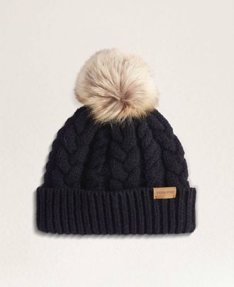 Pendleton Unisex Cable Knit Beanie In Black