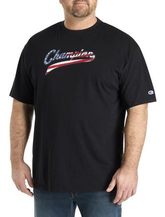 Champion Big & Tall Americana Script T-Shirt in Black at Nordstrom, Size Xlt