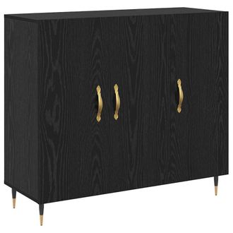 Berkfield Home Sideboard with Storage with Door Black 90 x 34 x 80 cm Engineered wood
