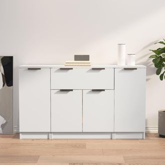 Berkfield Home Sideboards 3 pcs White Engineered Wood