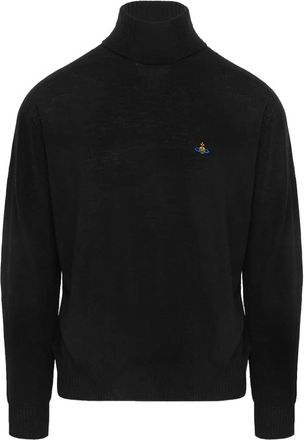 Vivienne Westwood Orb-embellished turtleneck jumper - Black