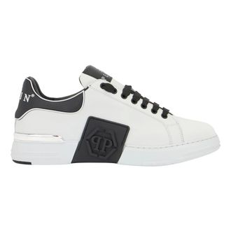 Philipp Plein Schoenen, unisex, Wit, 41 EU, Leer, Phantom Kick$ Lo-Top Sneakers
